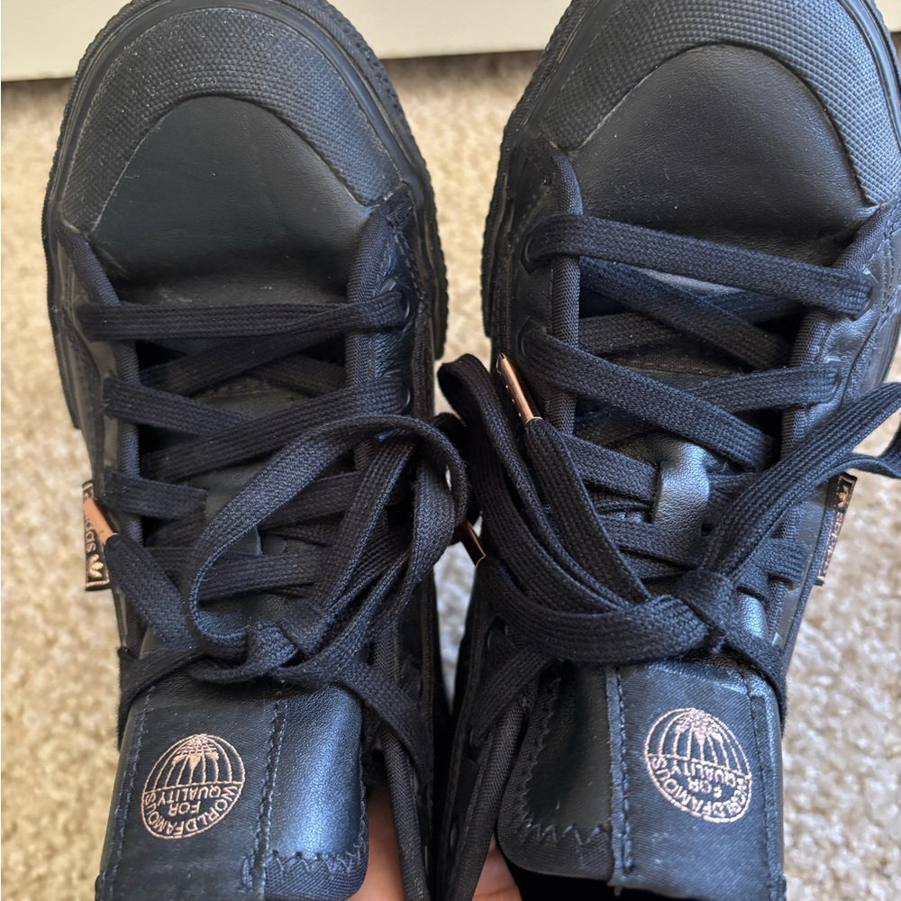 Adidas Nizza Trek Platform High Tops Core Black Rose Gold - Picture 6 of 9